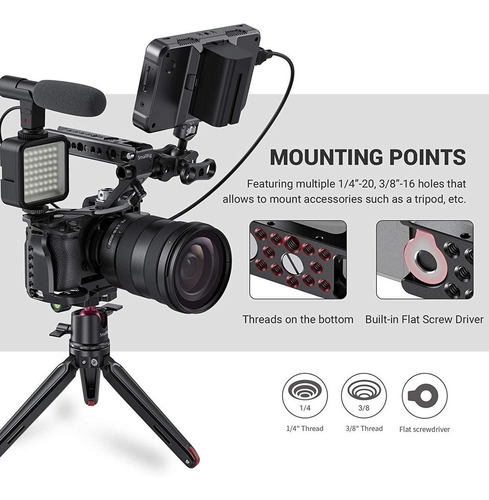 Imagen 6 de 10 de Jaula Estabilizadora Para Camara Sony Alpha A6600 | Small...