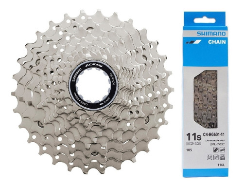 Cassete Shimano 105 R7000 11v 11-30 + Corrente Hg601 116l