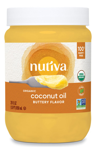 Nutiva Aceite De Coco Organico Con Sabor A Mantequilla No La