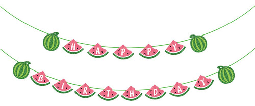 Banner Creativo De Feliz Cumpleaños Guirnalda Temática De