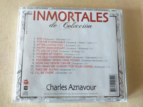 Cd Charles Aznavour / Inmortales De Colección (Usado)