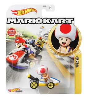 Hot Wheels Mario Kart Mattel Vehiculo De Metal Con Personaje