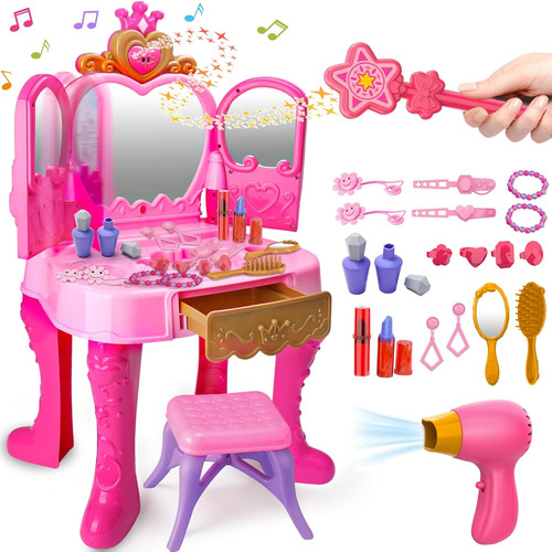 Tocador De Juguete Para Niñas Rosa