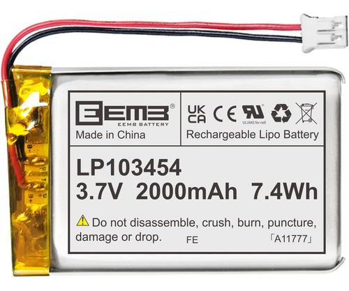 Bateria De Polimero De Litio Eemb 3.7v 2000mah