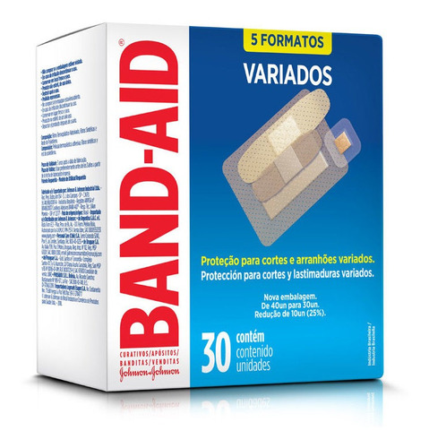 Banditas Band-aid 30 Unidades 5 Formatos Variados