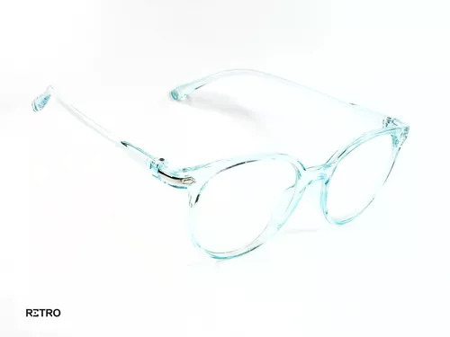 Montura Óptica Original Retro® Cian Transparente Gafas Mujer Cuotas sin interés