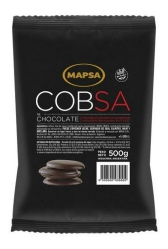 Imagen 1 de 1 de Chocolate Cobertura Semiamarga Mapsa X 500gr Sin Tacc