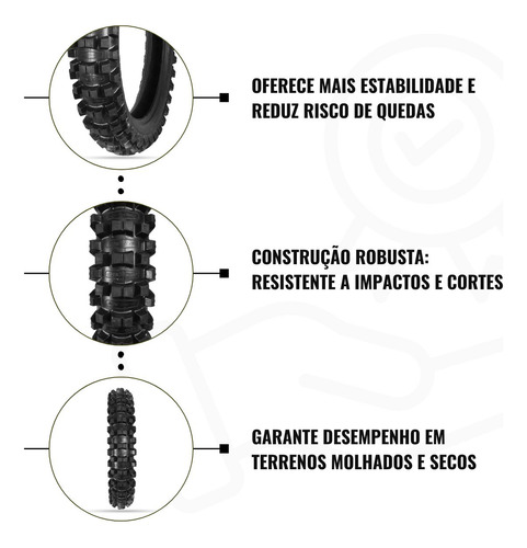 Pneu Traseiro Borilli 110/90-19 Crf Kxf Mx77 Medium Soft