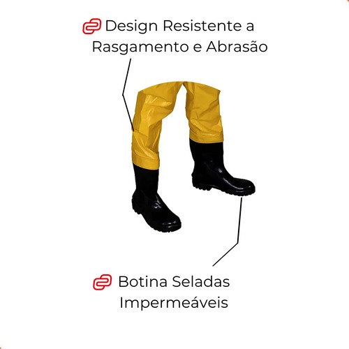 Macacão De Saneamento Pvc Com Bota E Luva Acoplada Trevira