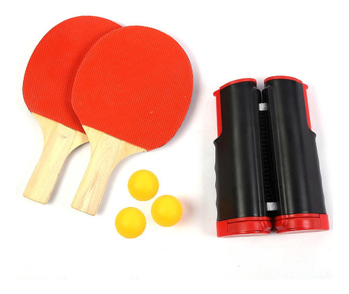 Set Ping Pong Profesional Portátil Kit Red Paletas Pelotas