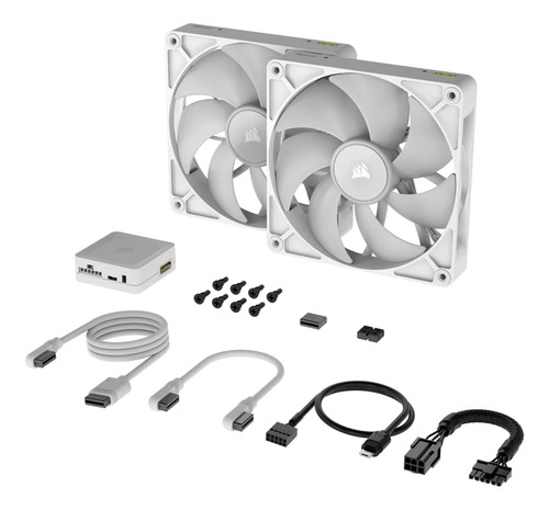 Kit De Ventiladores Corsair Icue Link Rx140 Rgb 140mm Pwm Led Rgb Wh