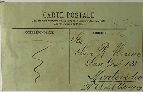 Antigua Postal, Avenida, Ópera, 1907, París, Francia, 4p038 (Usado)