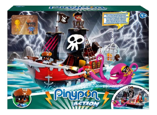 Pinypon Action Barco Pirata Ataque Al Kraken + Packaging