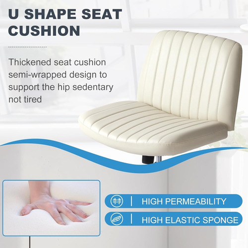 Silla De Escritorio Giratoria Ajustable Muy Cómoda De Tela Blanco Tela