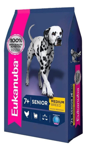 Alimento Eukanuba Super Premium para perro senior de raza mediana sabor mix en bolsa de 15kg