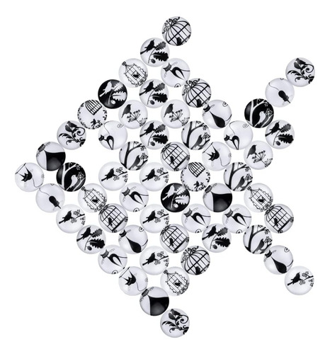200 Piezas 12mm Mosaico De Vidrio Impreso Cabujones Med...