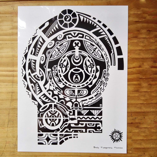 Tatuajes Maui, 2 Hojas De Tatuaje Temporal Extra Grande Simi