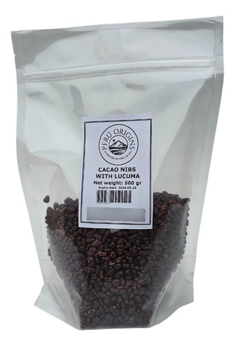 Cacao Nibs Con Lúcuma - 70% Cacao Orgánico - 500 Gr.