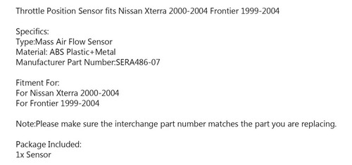 Sensor Posición Del Acelerador Para Nissan Xterra 00-04 Fro