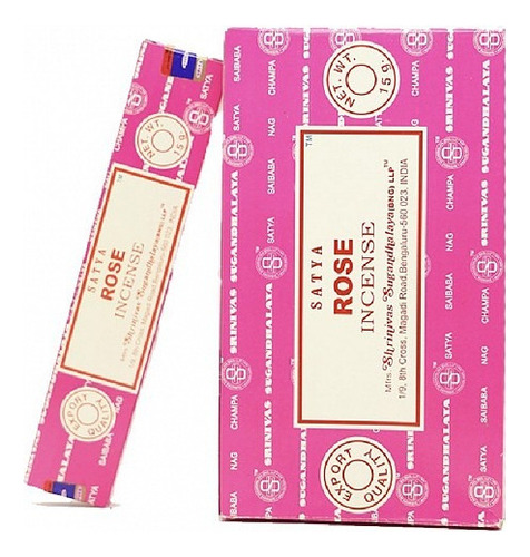 Fragrância Sahumerios Nag Champa Sai Baba Agarbatties Aroma Rosa e Sândalo