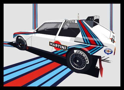 Lancia Delta S4 Martini 1986 Cuadro Enmarcado 45x30cm