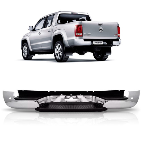 Envolvente Traseiro Amarok 10 A 17 Cromado Com Furo Sensor