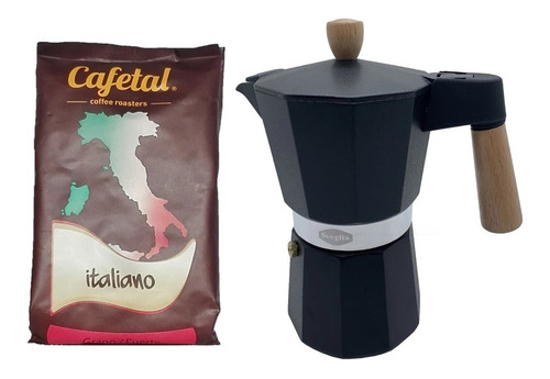 Pack Cafetera Italiana 9 Taza + Café Especialidad A Elección