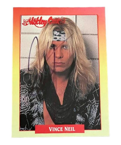 Tarjeta Rock Cards 1991 Firmada Vince Neil Motley Crue 