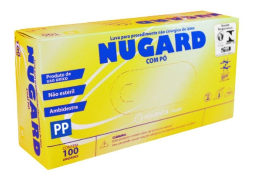 Luvas descartáveis Nugard Procedimento cor branco tamanho  PP de látex com pó x 100 unidades 