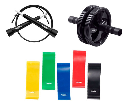 Set De Complementos + Bandas En Forma De Ocho Látex Meiso Negro
