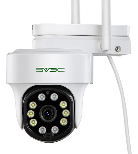 Sv3c Camara De Seguridad Wifi Con Luz, 1080p Floodlight Col