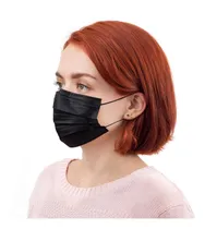 Comprar Cubrebocas Desechable Tricapa Plisado Negro 50 Pz - Ambiderm