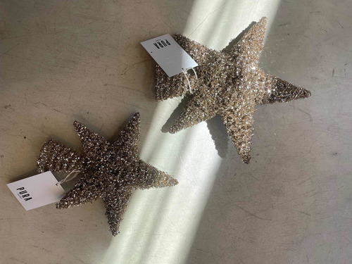Imagen 2 de 2 de Adorno Navidad - Estrella Shine Punta De Árbol Mediana