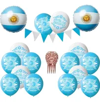 Comprar Set 2 - Globos De Fiestas Patrias De Argentina Blanco Y Celeste Fiestas Patrias
