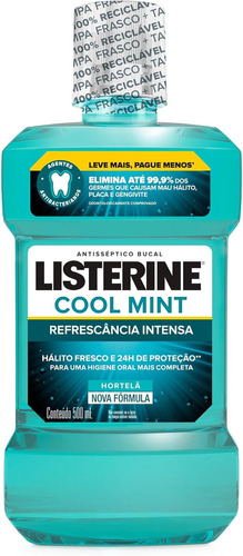 Antisséptico Bucal Cool Mint 500ml Listerine O Melhor