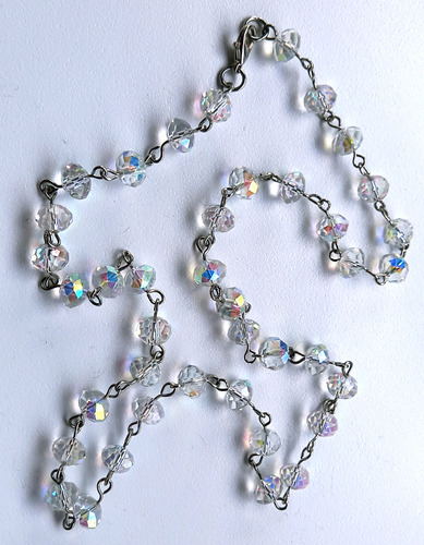 Collar De Cristales Facetados Chatos Tornasolados Modulado