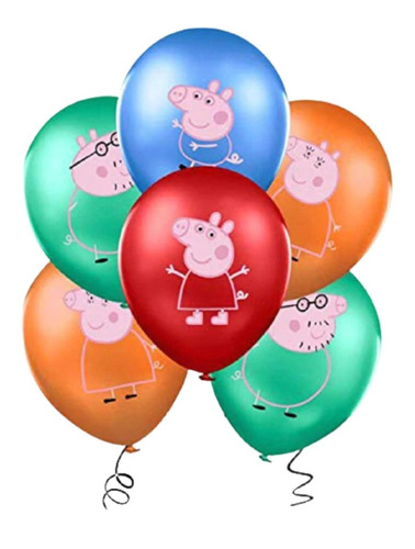Balões Latex Peppa Pig 12 Peças Decoração Festa Aniversário