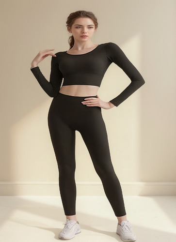Playera Deportiva De Manga Larga Para Mujer Yoga Wear, Elást
