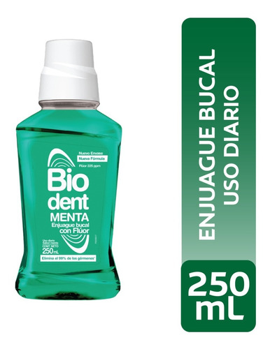 Enjuague Bucal Biodent Diario Menta 250ml