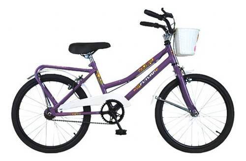Bicicleta De Nena R20 Paseo Con Canasto Futura 5214 Rex Color Violeta