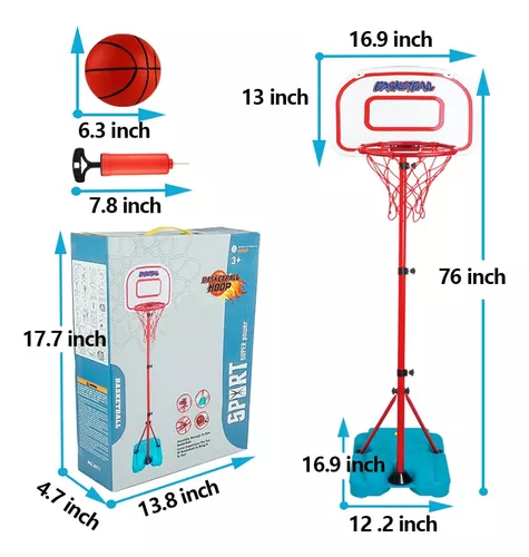 Aro de baloncesto para niños, altura ajustable de 2.9 a 6.2 pies, aro de  baloncesto para niños pequeños para interiores y exteriores, mini canasta