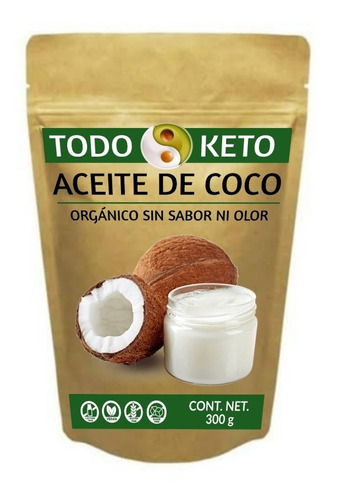 Aceite De Coco Keto Orgánico Sin Olor Ni Sabor.