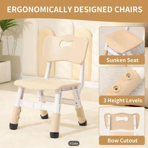 Set Mesa Y 2 Sillas Deskand Con Altura Ajustable Beige / B Beige