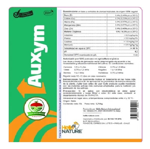 Fertilizante Orgánico Auxym 200 Cc