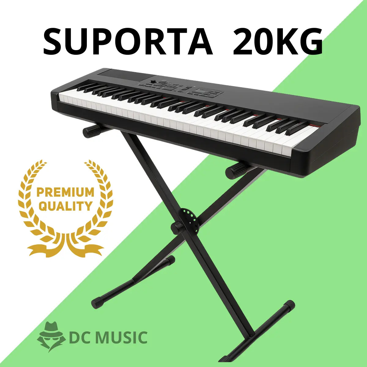 Suporte Para Teclado Don Caprini Ajustável Aço Preto 30kg