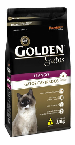 Golden Gatos Castrados Frango 3 Kg