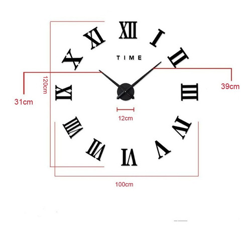 Imagen 5 de 10 de Reloj De Pared 3d Moderno Grande Adhesivo Diy De Acrílico