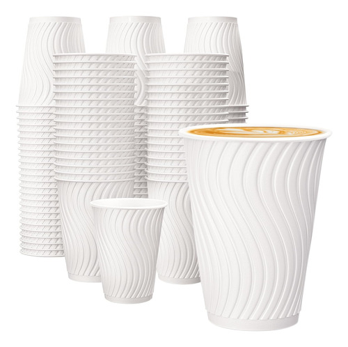 Paquete De 120 Tazas De Café Desechables De 12 Oz, Con Aisla