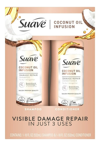  Suave Coconut Oil Infusion Shampoo Y Acondicionador (532ml)