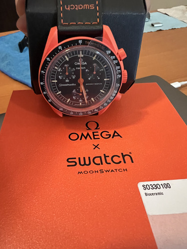 Reloj Pulsera Omega X Swatch Mission On Earth Lava Negro Negro Negro (Usado)